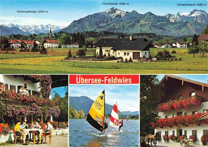 Feldwies uebersee Chiemsee Panorama Kaisergebirge Hochplatte Kampenwan Gasthof S
