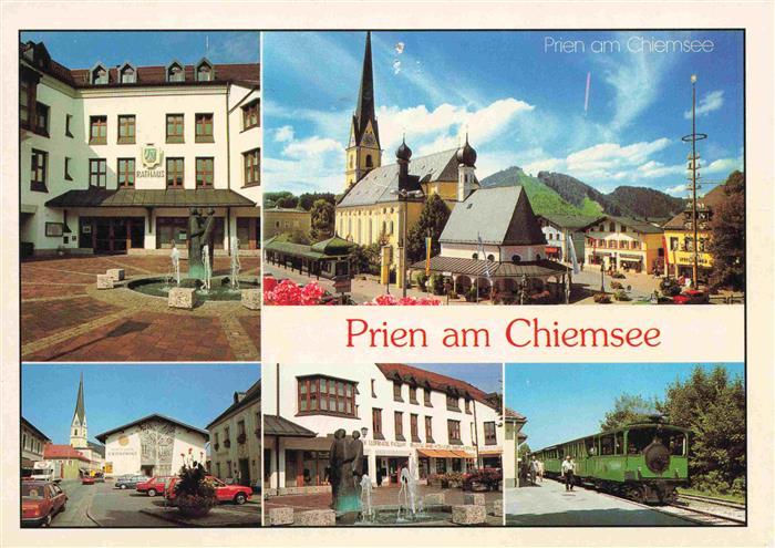 Prien Chiemsee Rathaus Kirche Ortspartien Bahnhof