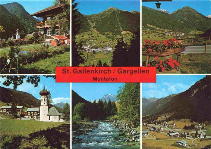 St Gallenkirch Vorarlberg AT Garnelen Panorama Kirche Bachlauf