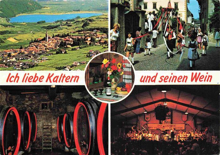 Kaltern Caldaro Suedtirol IT Panorama Kaelterer See Festzug Weinkeller Gaststaet