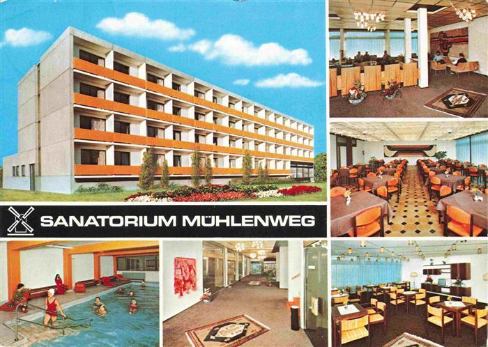 Bad Westernkotten Sanatorium Muehlenweg Hallenbad Rezeption Speisesaal Foyer