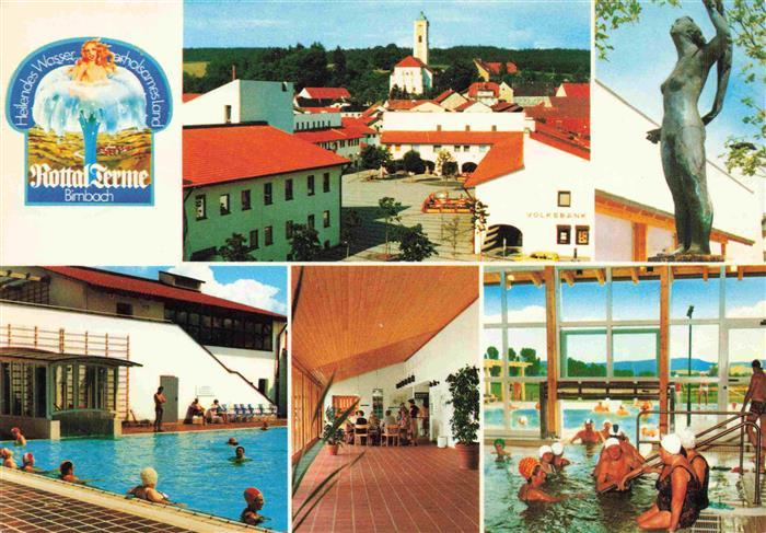 Birnbach Rottal Rottal Terme Ortspartie Statue Freibad Hallenbad