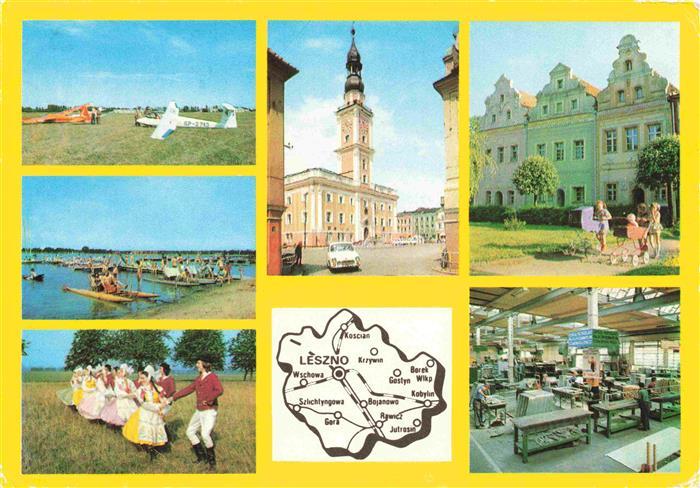 Ziemia Leszczynska Flugplatz Strand Kirche Schloss Tanzgruppe
