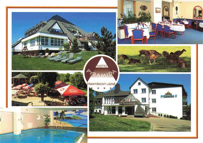 FRANTISKOVY LAZNE Franzensbad Boehmen CZ Kurhotel Pyramida Gastraum Park Hallenb