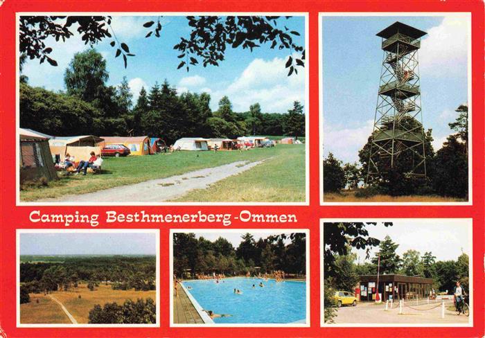 Ommen Overijssel NL Camping Besthmenerberg Aussichtsturm Panorama Freibad Eingan