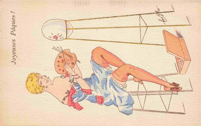 Ostern Easter Paques Pasqua-- Joyeuses Amabilites Frau Ei