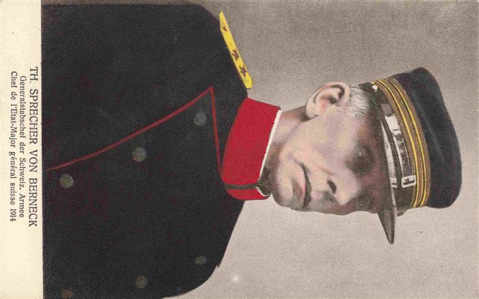 Militaria Schweiz Th. Sprecher von Berneck Generalstabschef