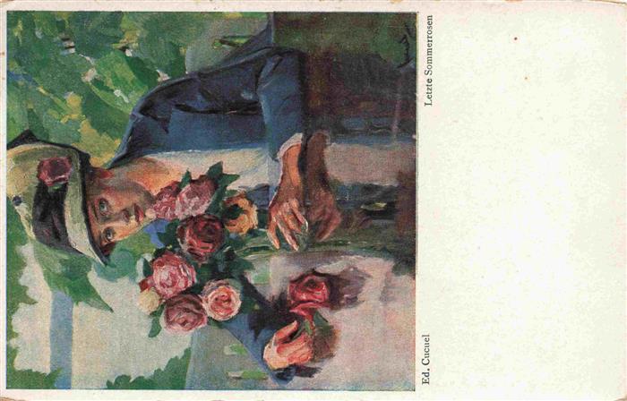 Cucuel Ed. Kuenstlerkarte Letzte Sommerrosen