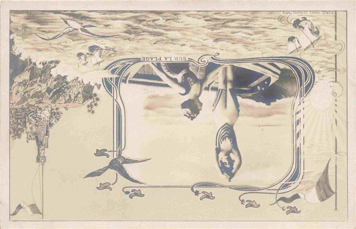 Verlag Kuenzli Zuerich Nr. Sur la Plage Frauen Boot