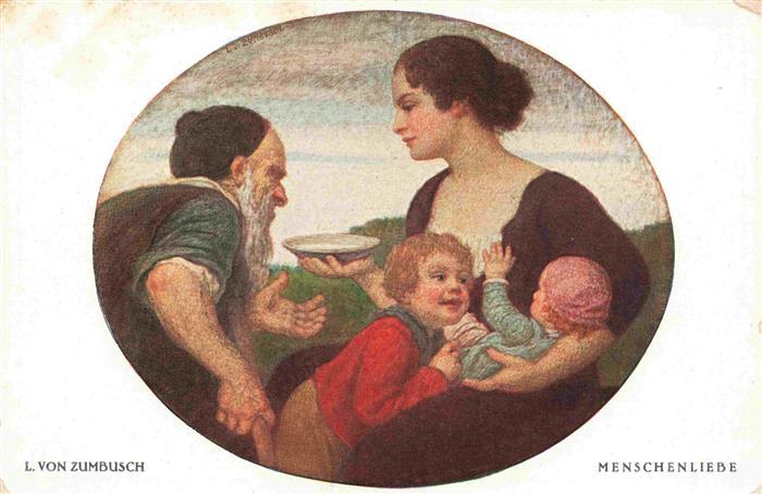 ZUMBUSCH L. v. Prof. Kuenstlerkarte Menschenliebe