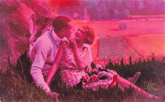 Foto LEO Nr. 1724 Frau Mann Liebespaar Weide