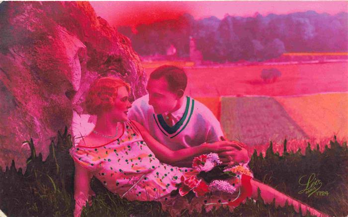 Foto LEO Nr. 1724 Liebespaar Mann Frau Wiese