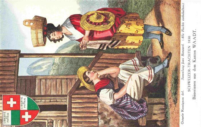 Trachten Schweiz Baeuerinnen Kanton Waadt