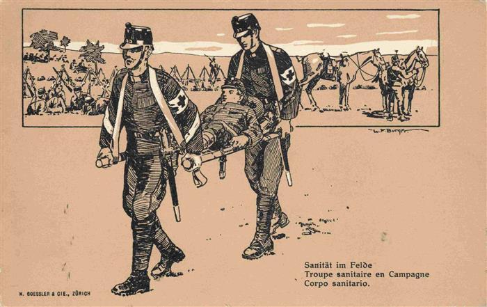 Militaria Schweiz Grenzenbesezung  Sanitaet im Felde