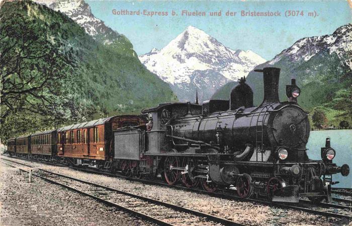Eisenbahn Railway Chemin de Fer Gothard Express Fleulen Bristenstock