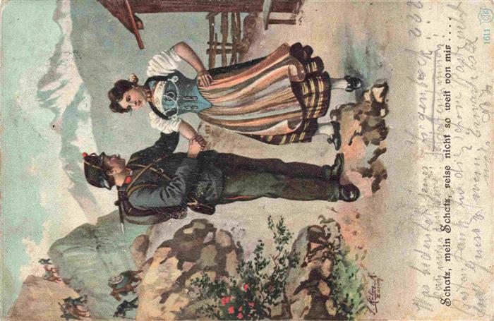 Militaria Schweiz Soldat Frau Abschid