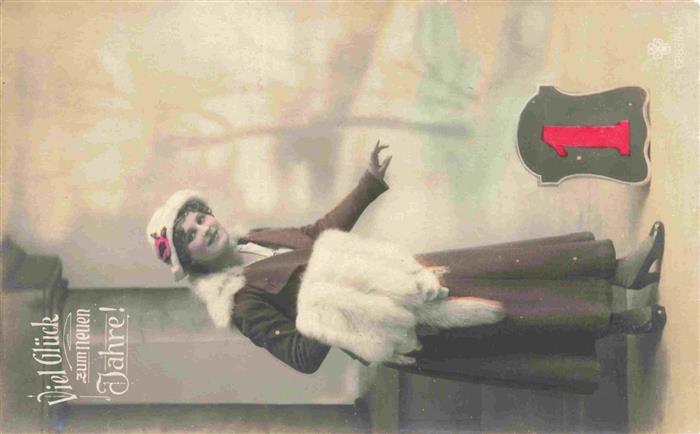 Neujahr Annee New Year Frau Hut