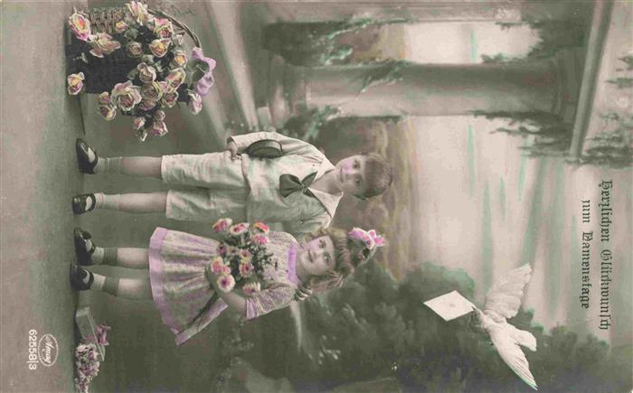 Foto Amag Nr. 62558/3 Namentage Kinder Blümen