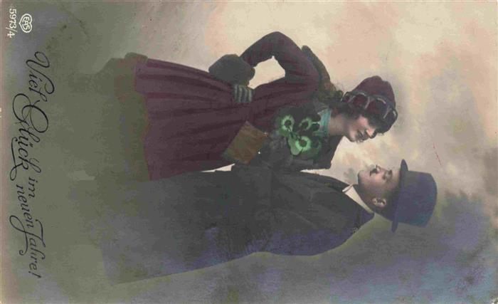 Foto EAS Nr. 5973-4 Glück neuen Jahr Kleeblatt Frau