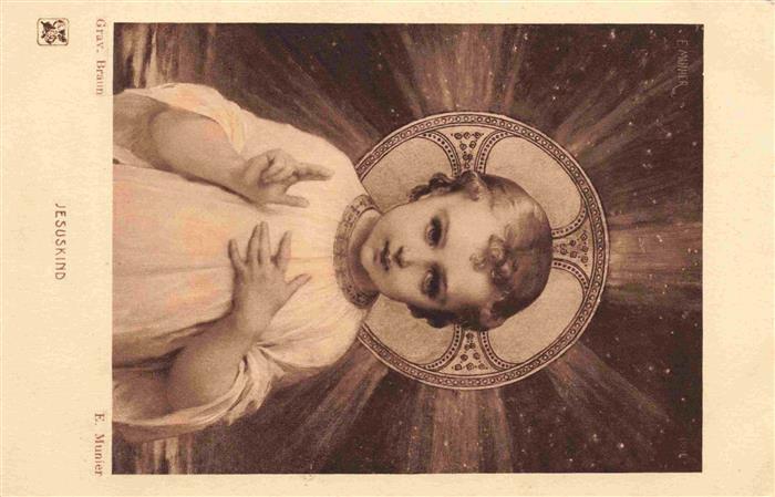 Jesus Christus Christentum E. Munier Grav. Braun Kind