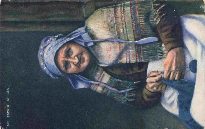 Verlag Tucks Oilette Serie Nr. 6690 Frau Striecken Abroad