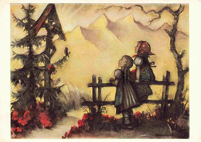 Hummel Kuenstler-AK-Nr. 5677 Sonnenaufgang Josef Mueller