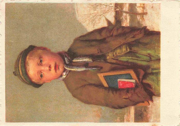 ANKER Albert (1831-1910) Kuenstlerkarte Berner Schulbub