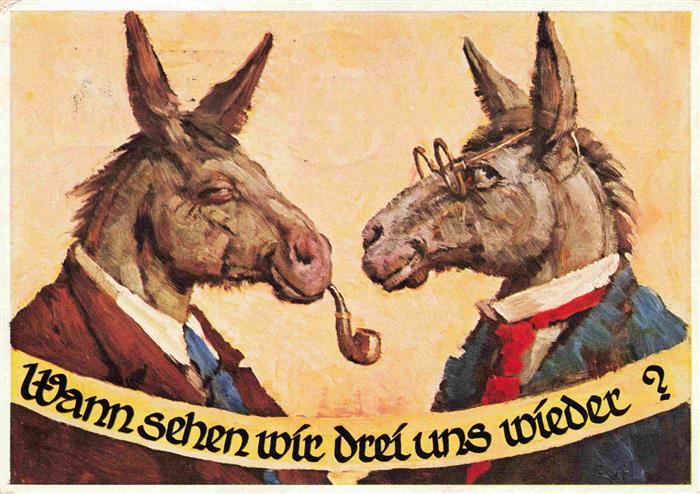 Koehnemann E. Kuenstlerlitho Nr. 287 Esel