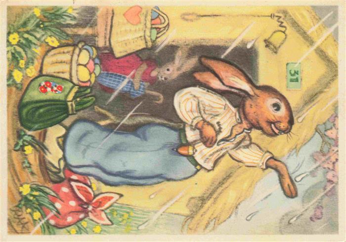 Ostern Easter Paques Pasqua-- Vermenschlicht Hasen