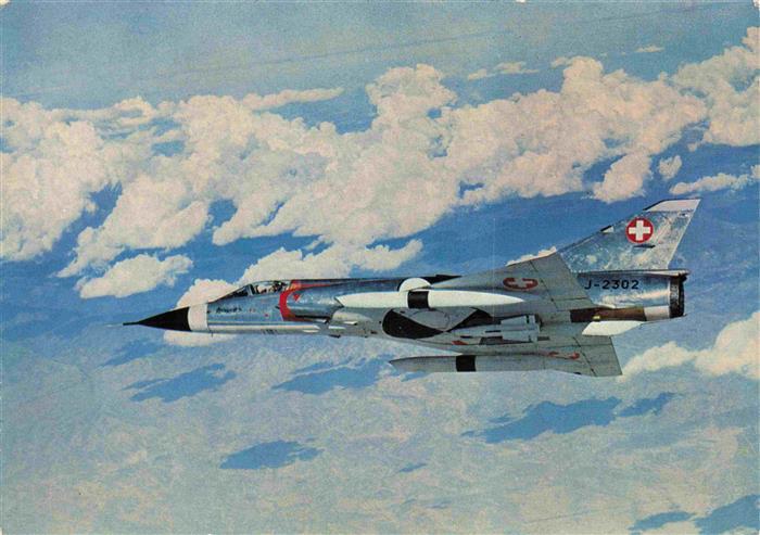 Militaria Aviatik Mirage im Flug mit Raketen