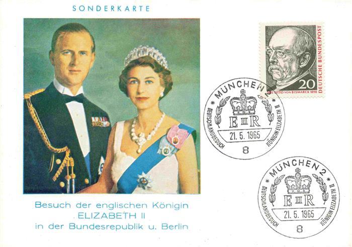 Adel England UK Koenigshaus Elisabeth 2 Bundesrepublik Bern Muenchen Sonderkarte