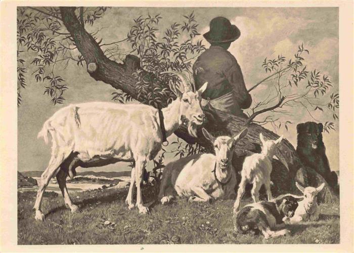 Verlag HDK Haus der Deutschen Kunst Nr. 510 Muenchen Jul. P. Junghanns Weideidyl