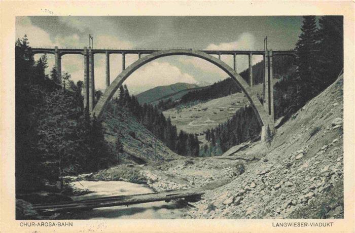 Chur-Arosa-Bahn Eisenbahn Railway Chemin de Fer Langwieser Viadukt