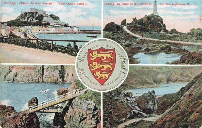 Jersey  UK Chateau du Mont Orgueil La Phare de la Corbiere II Devils Hole Piemon