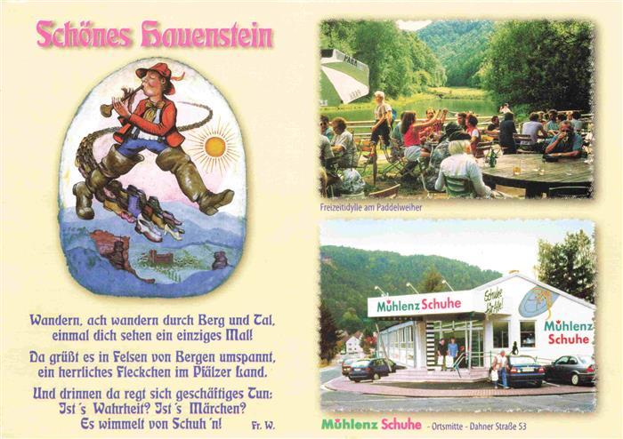 Hauenstein  Pfalz Am Paddelweiher Muehlenz Schuhe Ortsmitte
