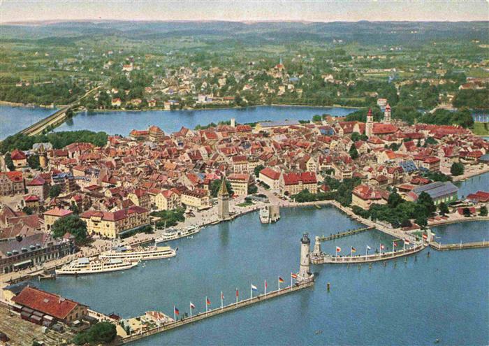 LINDAU  Bodensee Fliegeraufnahme mit Hafen