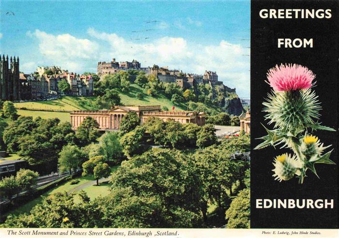 EDINBURGH SCOTLAND UK The Scott Monument and Princes Street Gardens