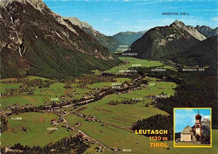 Leutasch Tirol AT Fliegeraufnahme mit Kirche