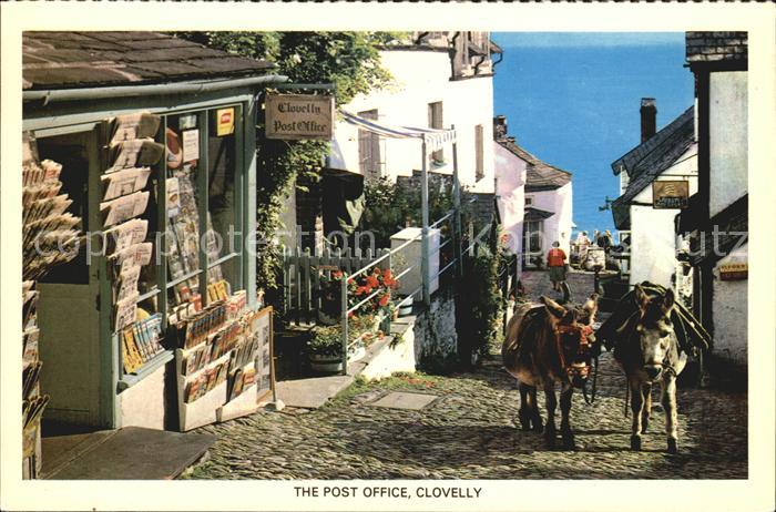 Clovelly Bay Post Office Gasse Esel Lasttiere