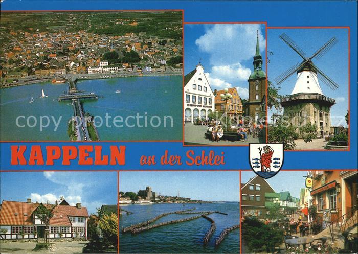 Kappeln Schlei Marktplatz Kirche Windmuehle Fliegeraufnahme