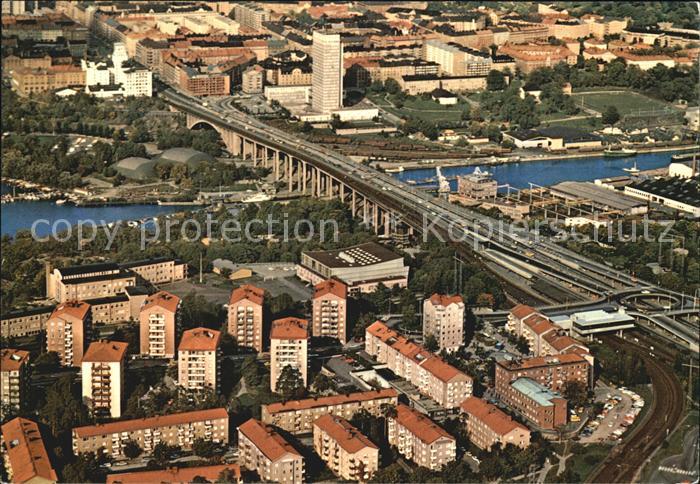 Stockholm Flygvy Skanstullsbron Bruecke Fliegeraufnahme