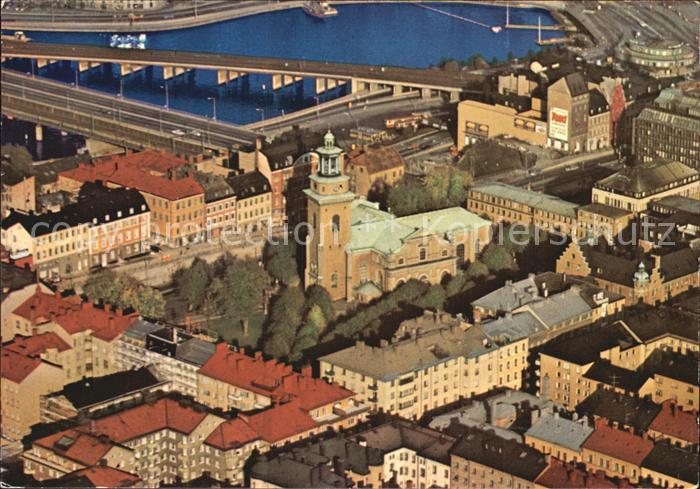 Stockholm Flygvy St Maria Magdalena Kyrka Soedermalm Kirche Fliegeraufnahme