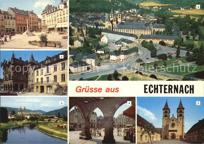 Echternach Place du Marche Denzelt Hotel de Ville Panorama Arcades Basilique St