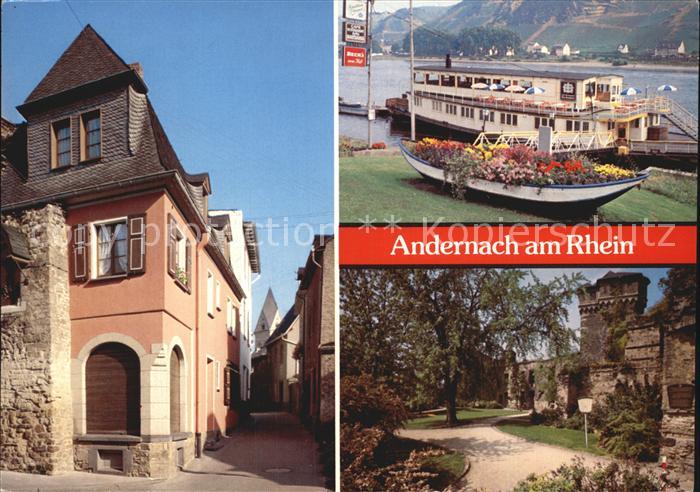 Andernach Gasse Burg Stadtmauer Dampfer Anlegestelle
