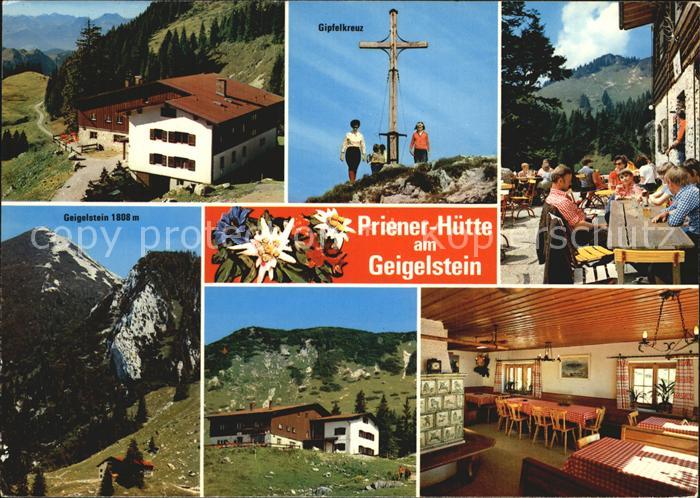 Priener Huette am Geigelstein Gipfelkreuz Bayerische Alpen