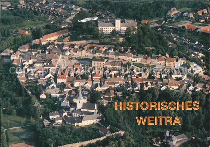 Weitra Historische Stadt Schloss Stadtmauer Fliegeraufnahme