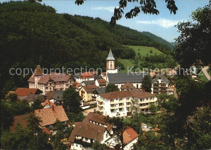Bad Peterstal-Griesbach Ortsansicht mit Kirche Kneipp Mineralbad Renchtal Schwar