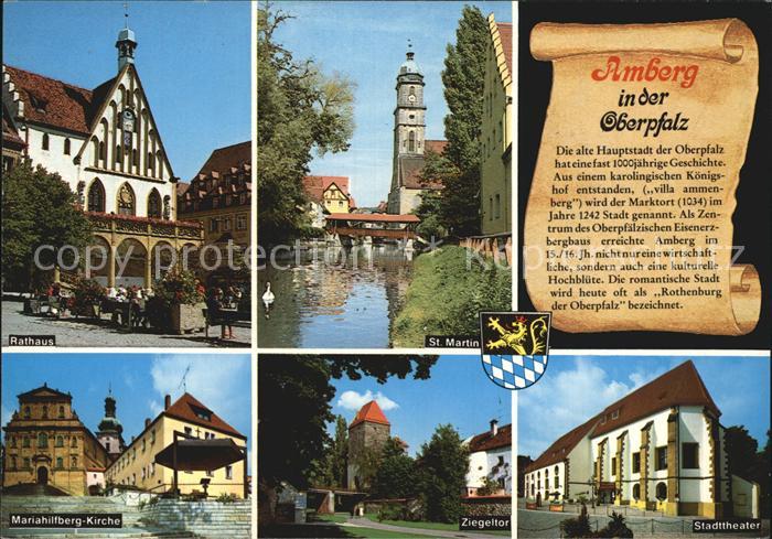 Amberg Oberpfalz Rathaus St Martin Kirche Mariahilfberg Ziegeltor Stadttheater G