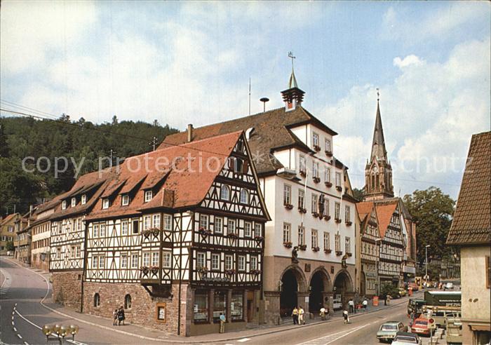 Calw Rathaus Marktplatz Kirche Fachwerkhaeuser Schwarzwald
