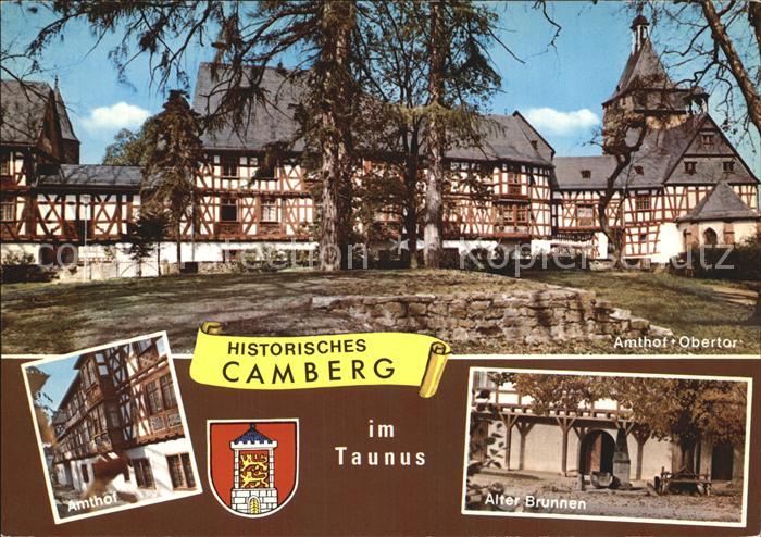Camberg Bad Amthof Obertor Fachwerkhaeuser Alter Brunnen